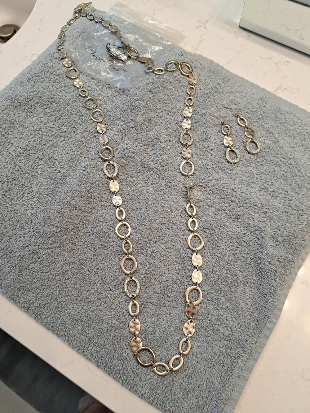 Premier Design Gold-Tone Linked Circle Necklace and Earrings Set